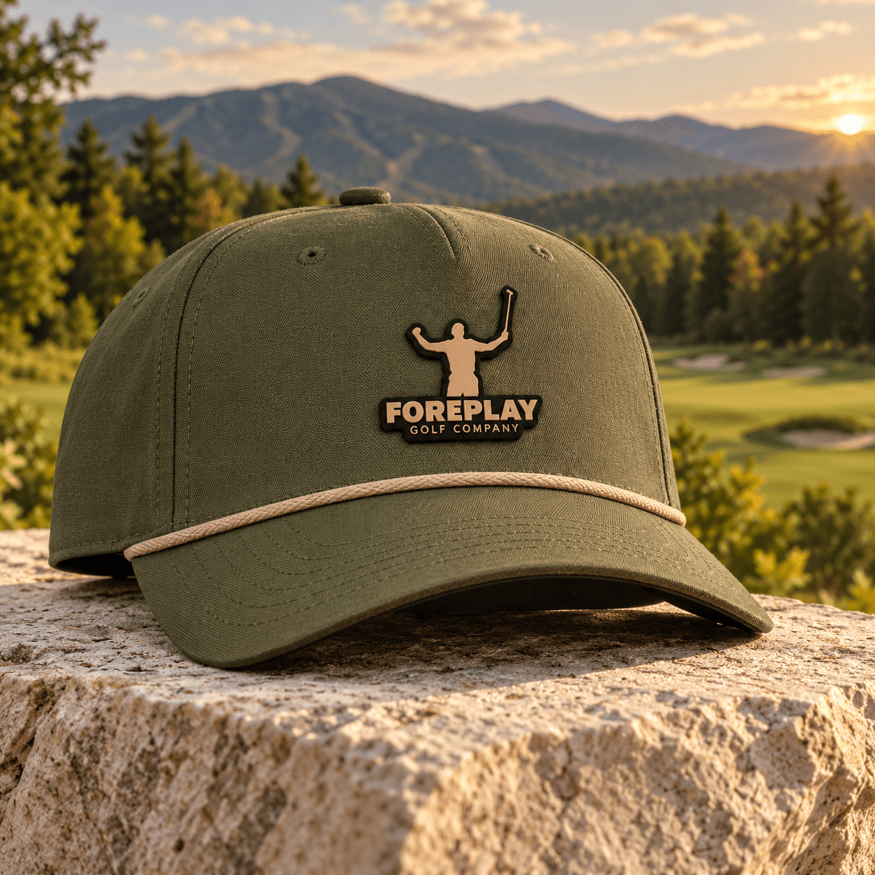 Foreplay Green Hat with rope detail